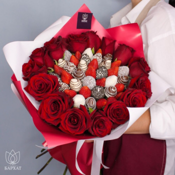 Букет Розалита с красными розами