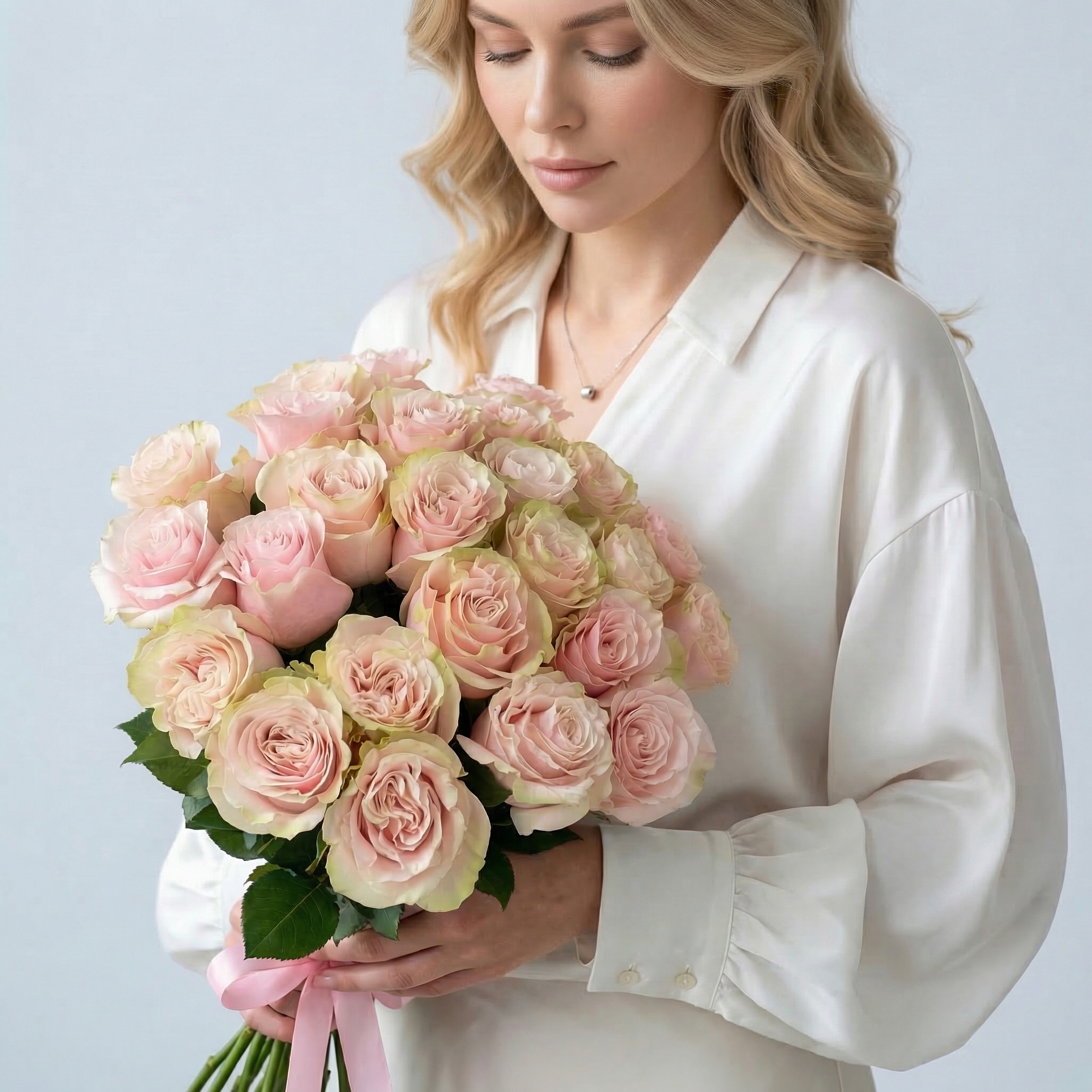 Букет Букет из 25 розовых роз под ленту