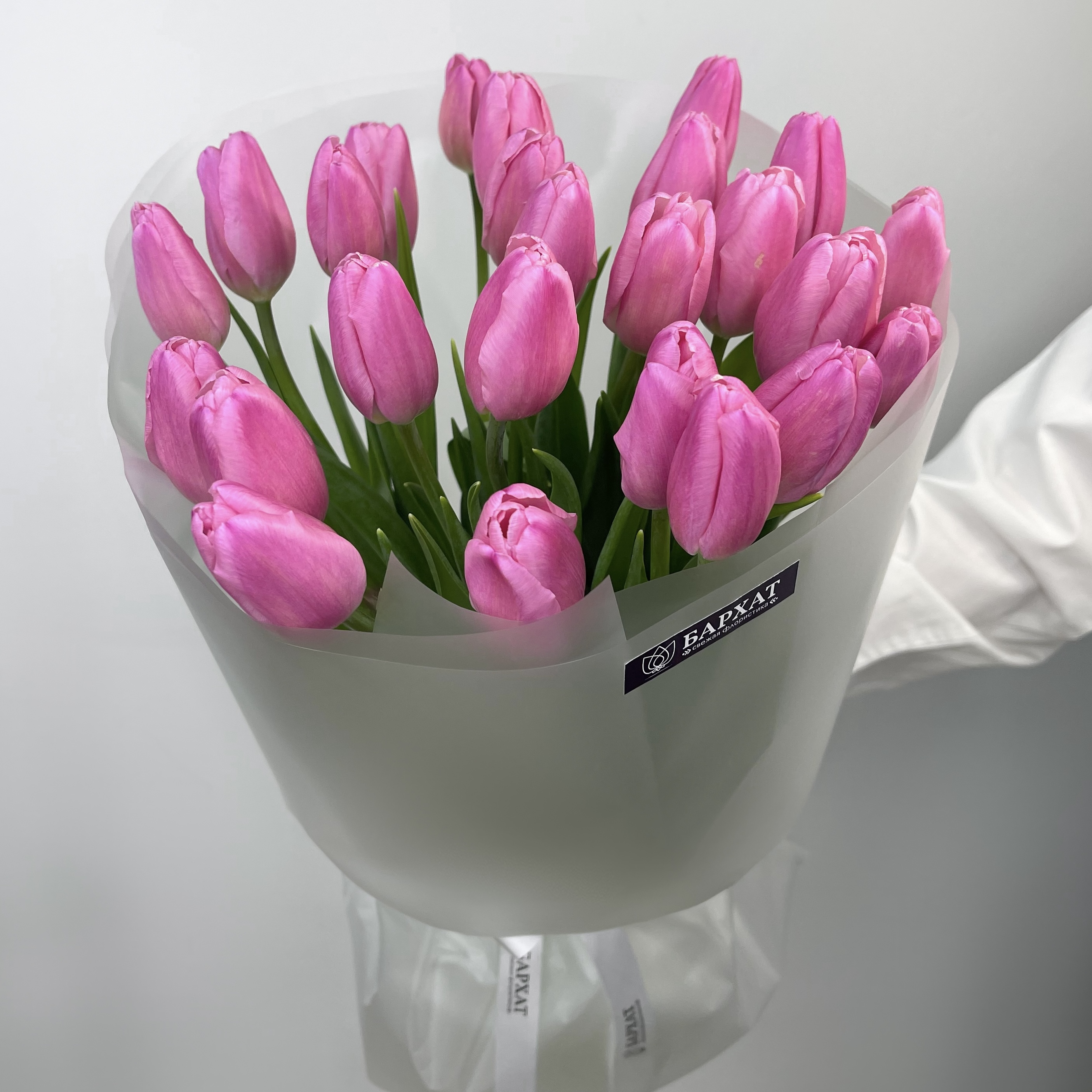 Букет Монобукет из розовых тюльпанов №1