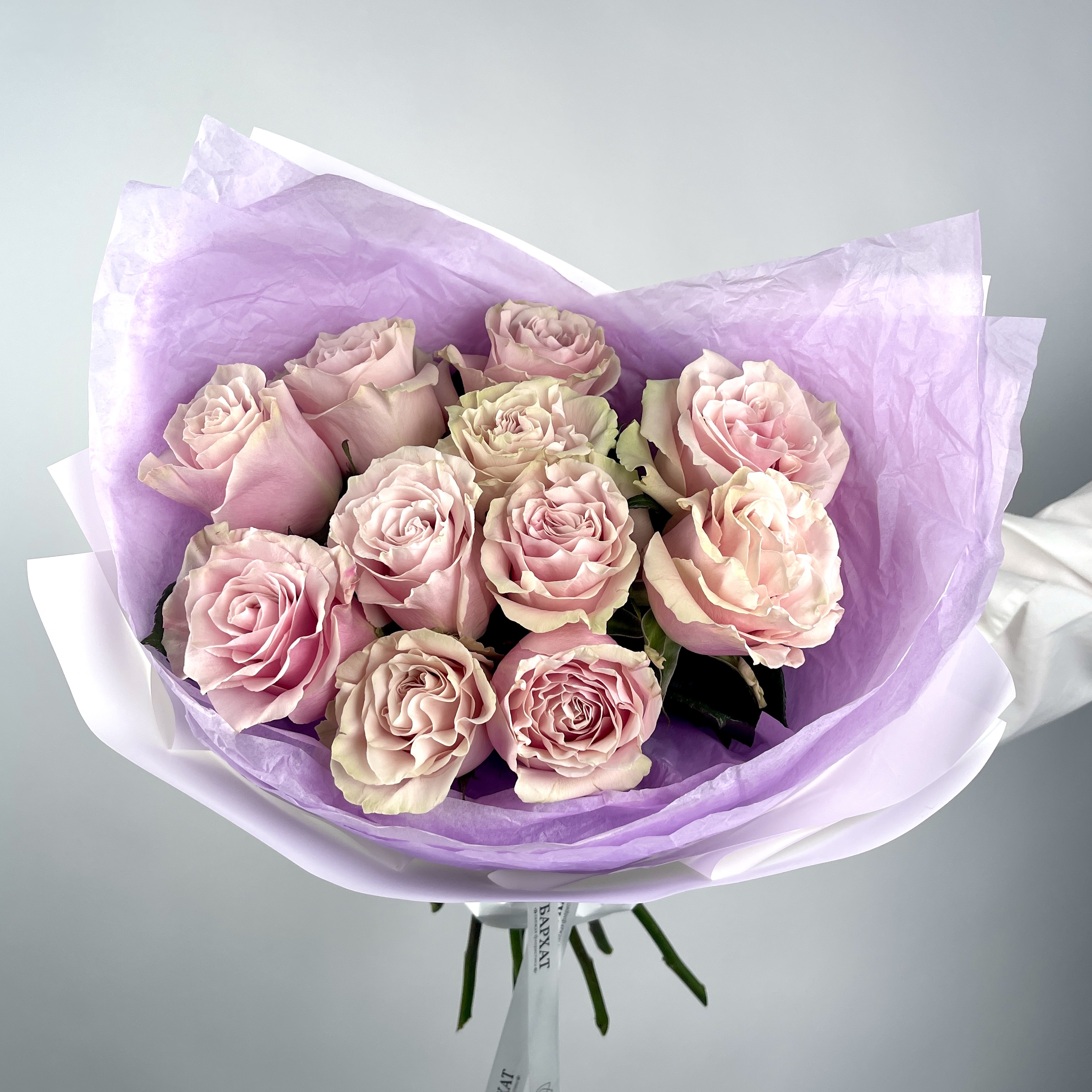 Букет Монобукет из розовых роз №1