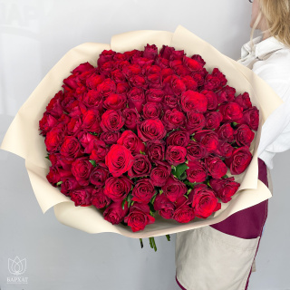 Букет из 101 красной розы в упаковке